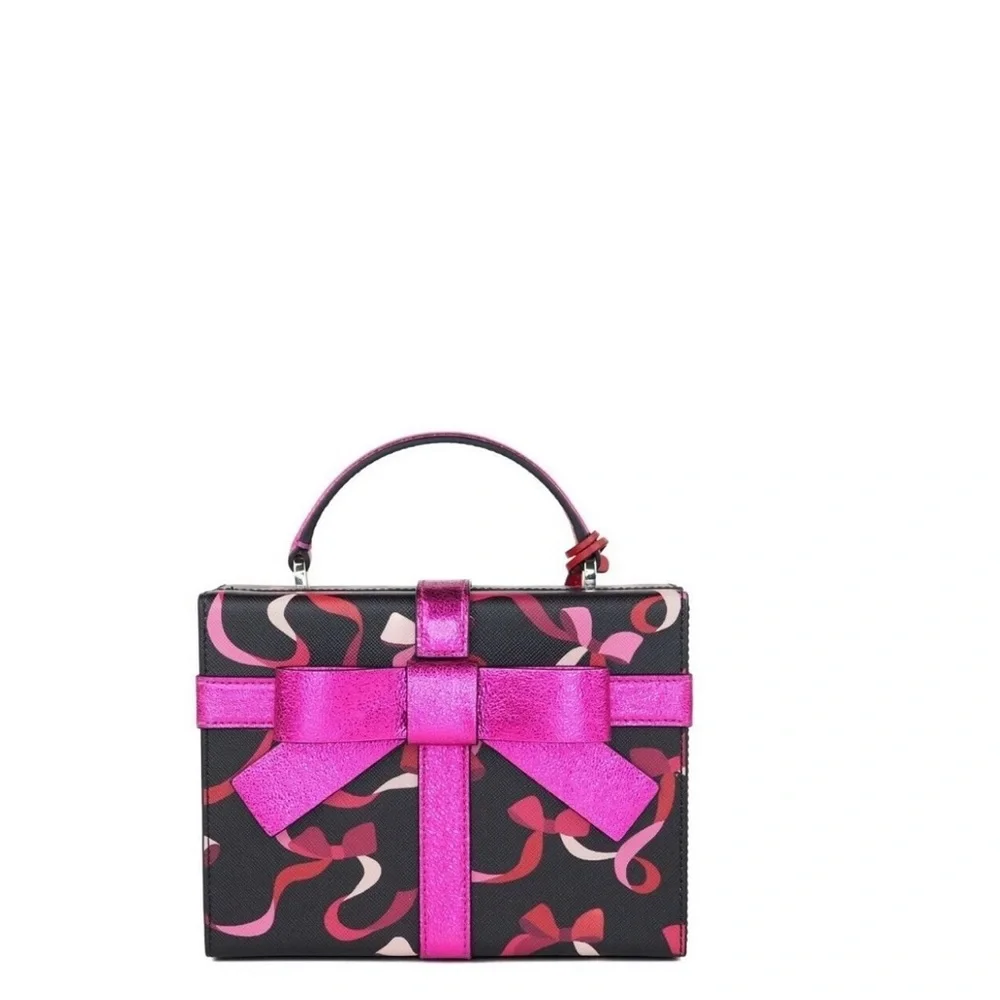 Kate Spade Wrapping Party Ribbons Gift Box Leather Crossbody Handbag Purse NWT - Picture 1 of 8
